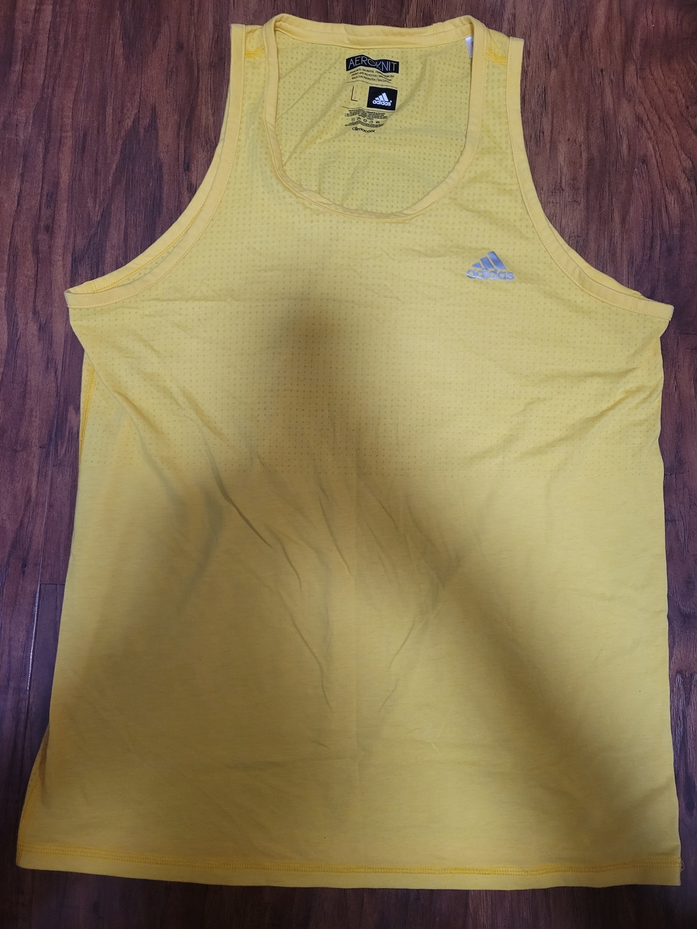 adidas Yellow Mesh Athletic Tank